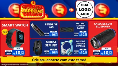 Modelo de TV para TV Horizontal com o tema Ofertas Especiais de Julho para Informática