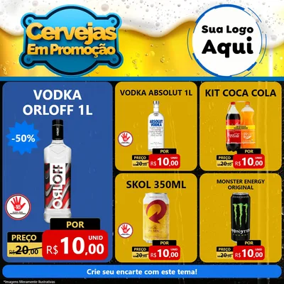 Modelo de Rede Social para Feed Facebook com o tema Cerveja Em Promoção para Distribuidora de bebidas