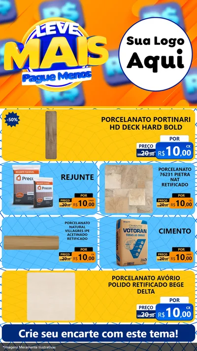 Modelo de TV para TV Vertical com o tema Leve Mais, Pague Menos para Pisos e revestimentos
