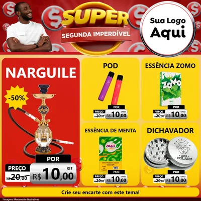 Modelo de Rede Social para Feed Facebook com o tema Super Segunda Imperdível para Tabacaria