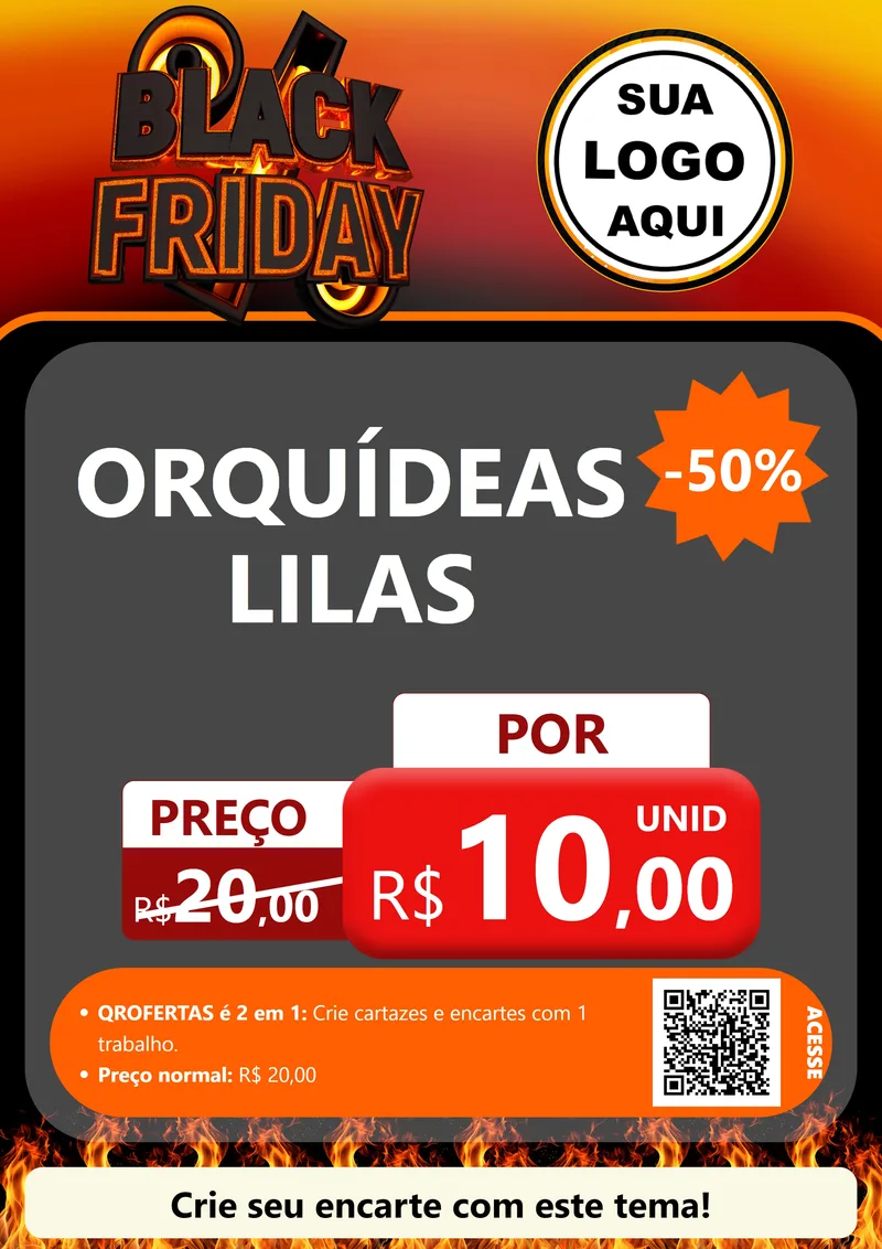 Modelo de Cartaz para Cartaz A4 Vertical com o tema Black Friday para Floricultura e jardim