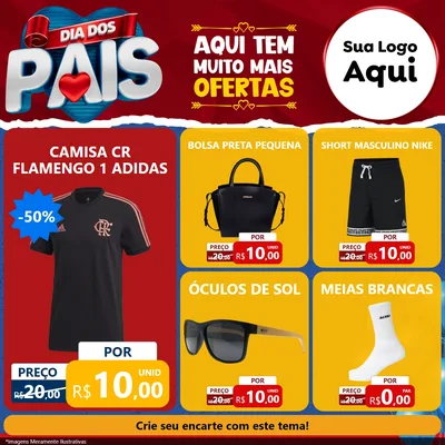 Modelo de Rede Social para Feed Facebook com o tema Dia dos Pais para Roupas e acessórios