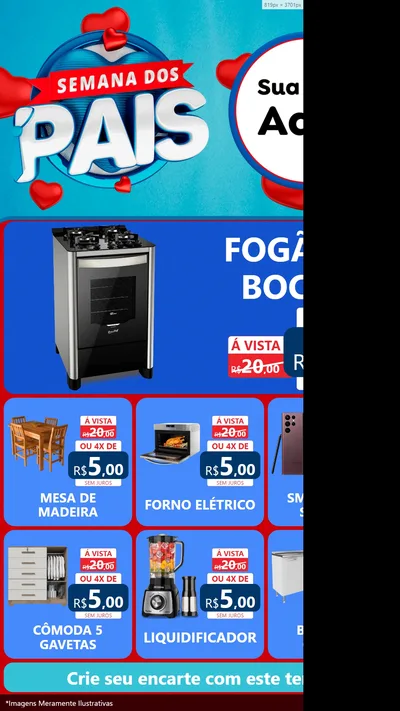 Modelo de Rede Social para Stories com o tema Semana Dos Pais para Móveis e Eletro