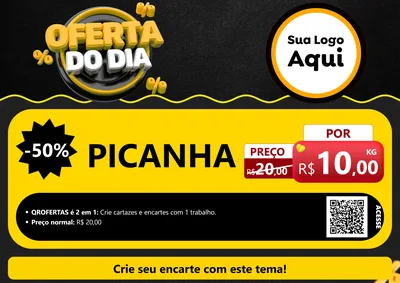 Modelo de Cartaz para Cartaz A4 Horizontal com o tema Oferta Do Dia para Açougue