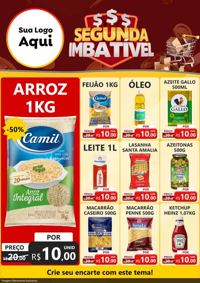 Modelo de Encarte para Encarte A4 Vertical com o tema Segunda Imbatível para Supermercado