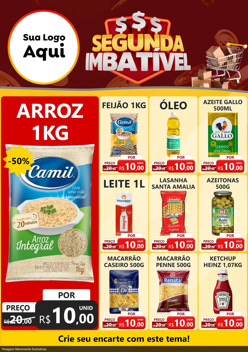Modelo de Encarte para Encarte A4 Vertical com o tema Segunda Imbatível para Supermercado