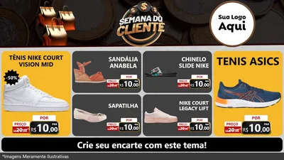 Modelo de TV para TV Horizontal com o tema Semana do Cliente para Calçados
