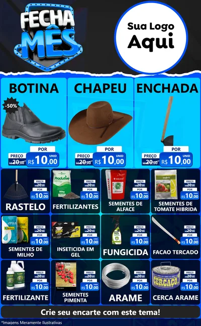 Modelo de Encarte para Encarte Grande com o tema Fecha Mês para Agropecuária