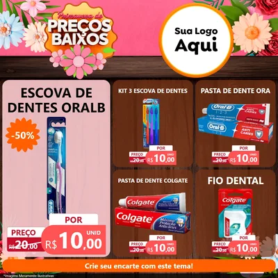 Modelo de Rede Social para Feed Facebook com o tema Primavera de Preços Baixos para Higiene Pessoal