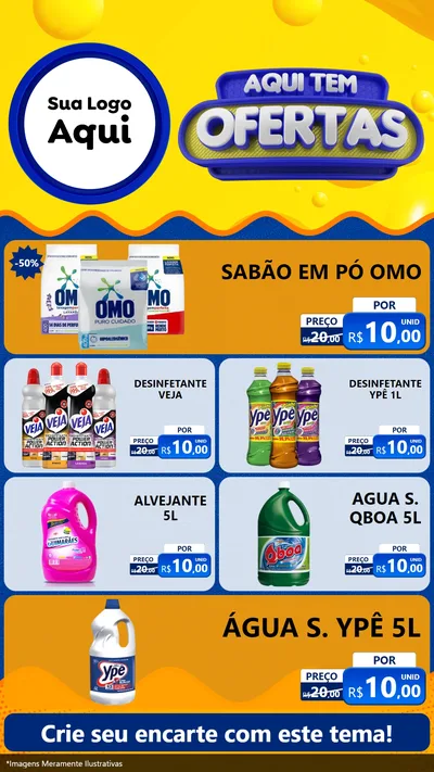 Modelo de TV para TV Vertical com o tema Aqui Tem Ofertas para Produtos de Limpeza
