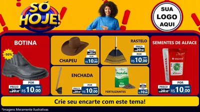 Modelo de TV para TV Horizontal com o tema Só Hoje! para Agropecuária