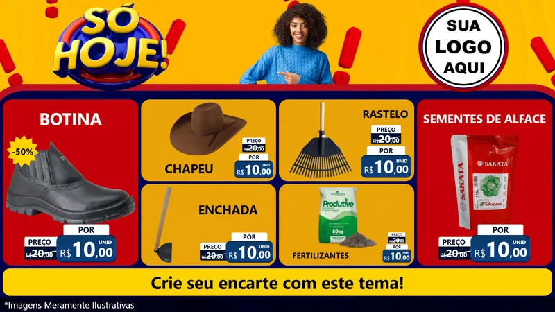 Modelo de TV para TV Horizontal com o tema Só Hoje! para Agropecuária