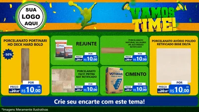 Modelo de TV para TV Horizontal com o tema Vamos Time! para Pisos e revestimentos