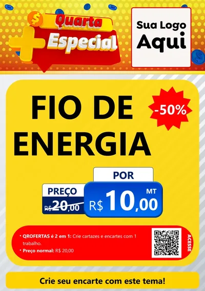 Modelo de Cartaz para Cartaz A4 Vertical com o tema Quarta Mais Especial para Materiais Elétricos