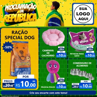 Modelo de Rede Social para Feed Facebook com o tema Proclamação da República para Pet Shop