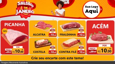 Modelo de TV para TV Horizontal com o tema Saldão de Janeiro para Açougue