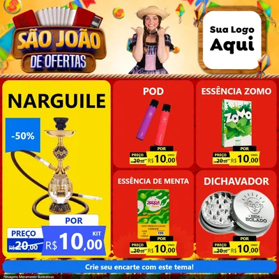 Modelo de Rede Social para Feed Facebook com o tema São João de Ofertas para Tabacaria