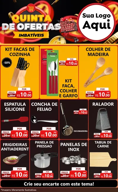 Modelo de Encarte para Encarte Grande com o tema Quinta de Ofertas Imbatíveis para Utilidades Domésticas