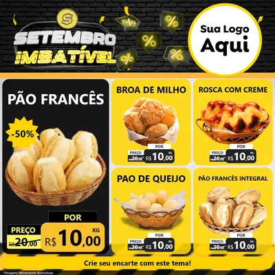 Modelo de Rede Social para Feed Facebook com o tema Setembro Imbatível para Padaria