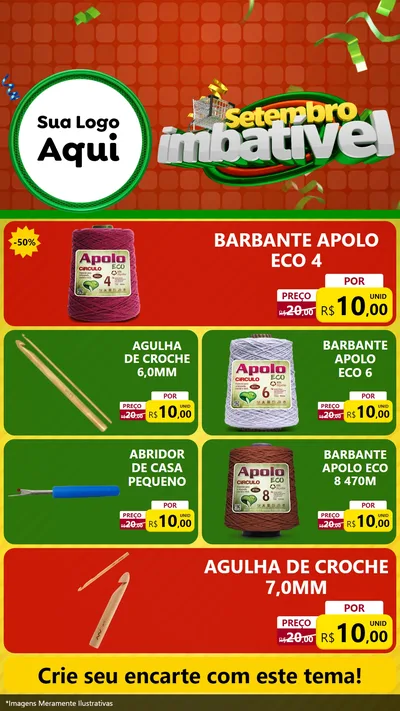 Modelo de TV para TV Vertical com o tema Setembro Imbatível para Armarinho e Aviamentos