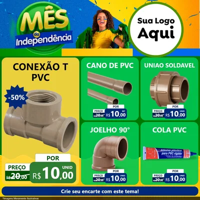 Modelo de Rede Social para Feed Facebook com o tema Mês da Independência para Tubos e conexões