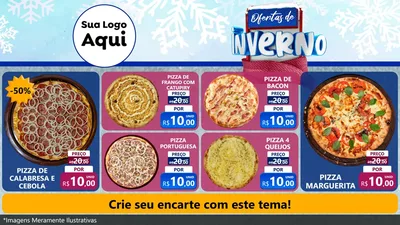Modelo de TV para TV Horizontal com o tema Ofertas de Inverno para Pizzaria