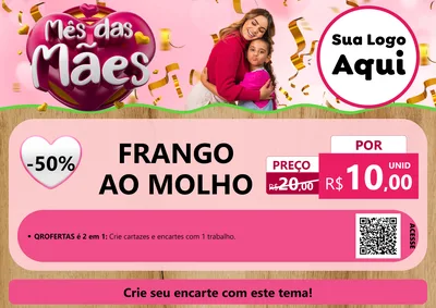 Modelo de Cartaz para Cartaz A4 Horizontal com o tema Mês das Mães para Restaurante