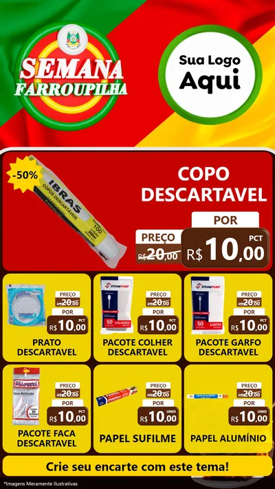 Modelo de Rede Social para Stories com o tema Semana Farroupilha para Embalagens