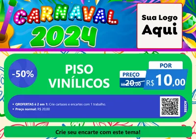 Modelo de Cartaz para Cartaz A4 Horizontal com o tema Carnaval 2027 para Material para Construção