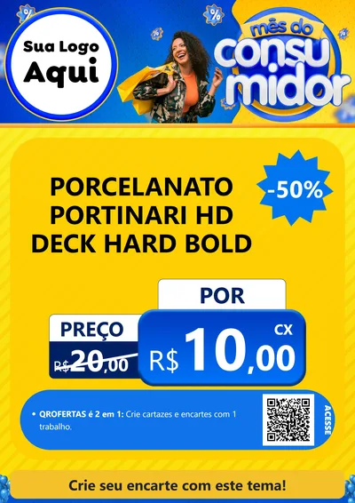 Modelo de Cartaz para Cartaz A4 Vertical com o tema Mês do Consumidor para Pisos e revestimentos