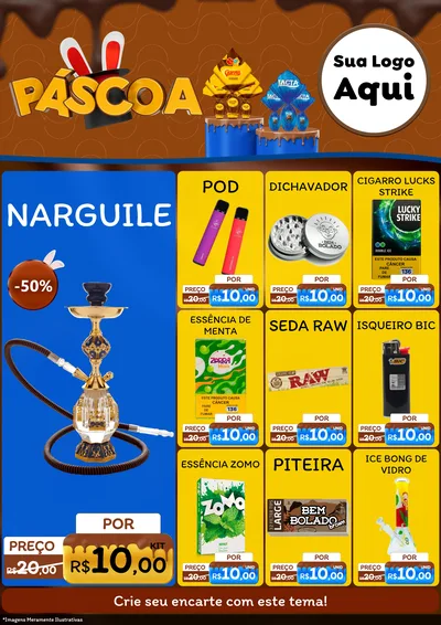 Modelo de Encarte para Encarte A4 Vertical com o tema Páscoa para Tabacaria