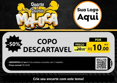 Modelo de Cartaz para Cartaz A4 Horizontal com o tema Quarta e Quinta Maluca para Embalagens