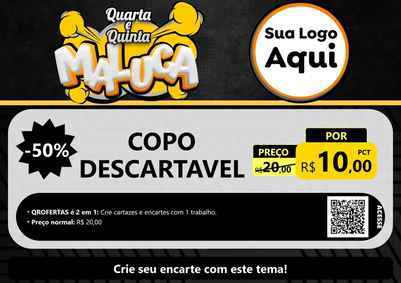 Modelo de Cartaz para Cartaz A4 Horizontal com o tema Quarta e Quinta Maluca para Embalagens