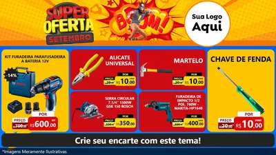 Modelo de TV para TV Horizontal com o tema Super Oferta Setembro para Maquinas e Ferramentas