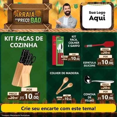 Modelo de Rede Social para Feed Facebook com o tema Arraiá do preço bão para Utilidades Domésticas