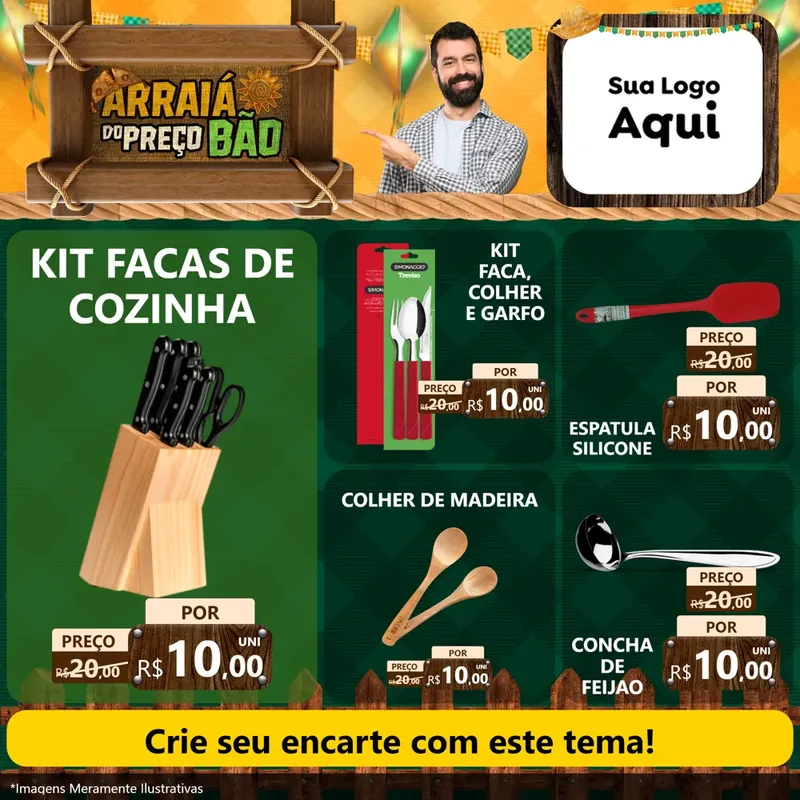 Modelo de Rede Social para Feed Facebook com o tema Arraiá do preço bão para Utilidades Domésticas