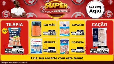 Modelo de TV para TV Horizontal com o tema Super Terça Imperdível para Peixaria