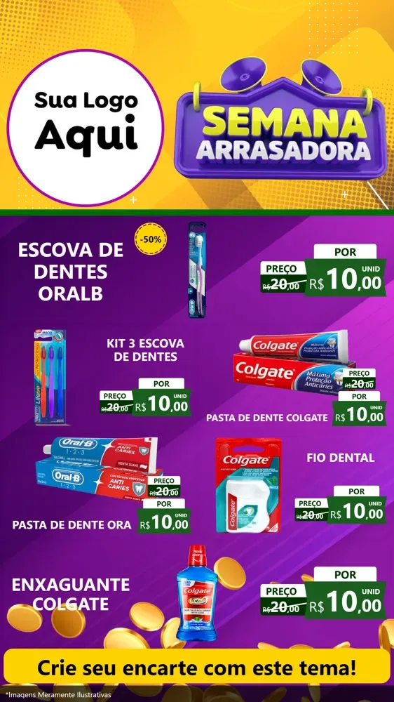Modelo de TV para TV Vertical com o tema Semana Arrasadora para Higiene Pessoal