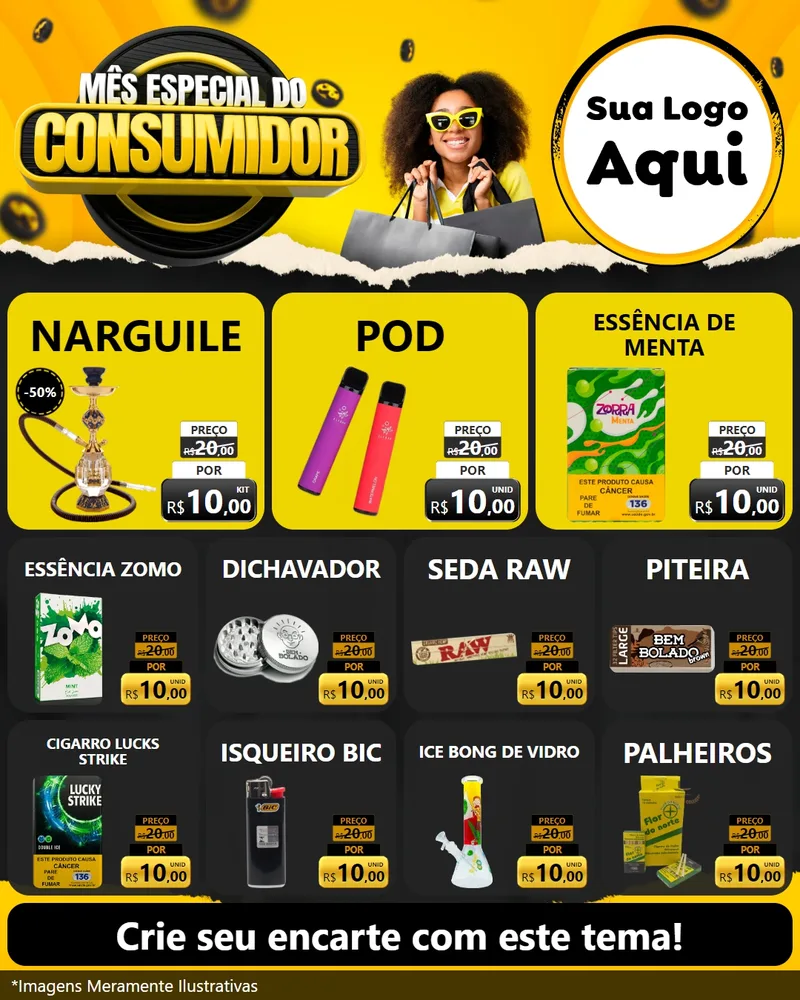 Modelo de Rede Social para Feed Instagram com o tema Mês Especial do Consumidor para Tabacaria