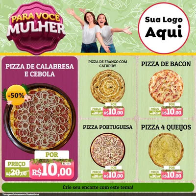 Modelo de Rede Social para Feed Facebook com o tema Para Você Mulher para Pizzaria