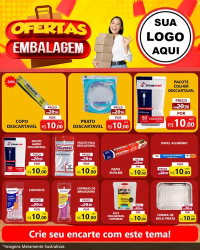 Modelo de Rede Social para Feed Instagram com o tema Ofertas Embalagem para Embalagens