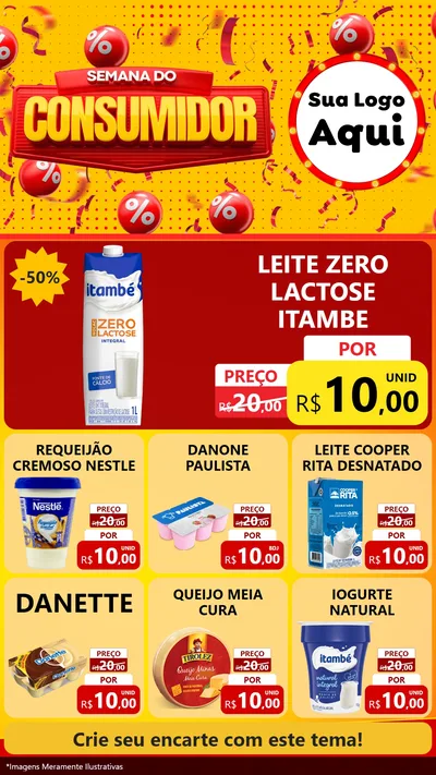 Modelo de Rede Social para Stories com o tema Semana do Consumidor para Frios e Laticínios