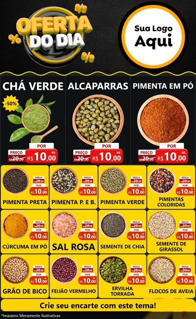 Modelo de Encarte para Encarte Grande com o tema Oferta Do Dia para Produtos Naturais