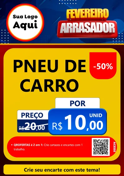 Modelo de Cartaz para Cartaz A4 Vertical com o tema Fevereiro Arrasador para Auto peças