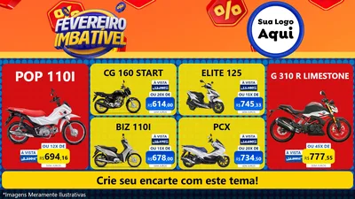 Modelo de TV para TV Horizontal com o tema Fevereiro Imbatível para Concessionaria de Motos