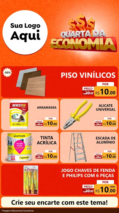 Modelo de TV para TV Vertical com o tema Quarta da Economia para Material para Construção