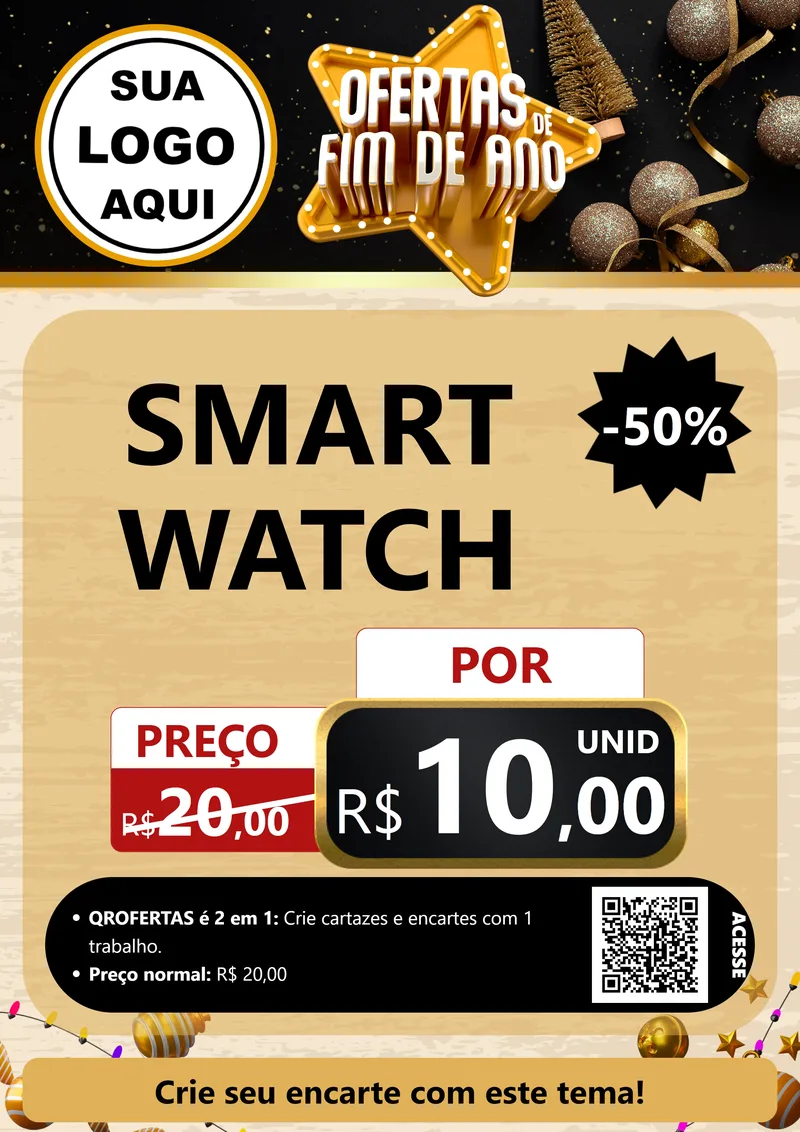 Modelo de Cartaz para Cartaz A4 Vertical com o tema Ofertas de Fim de Ano para Informática