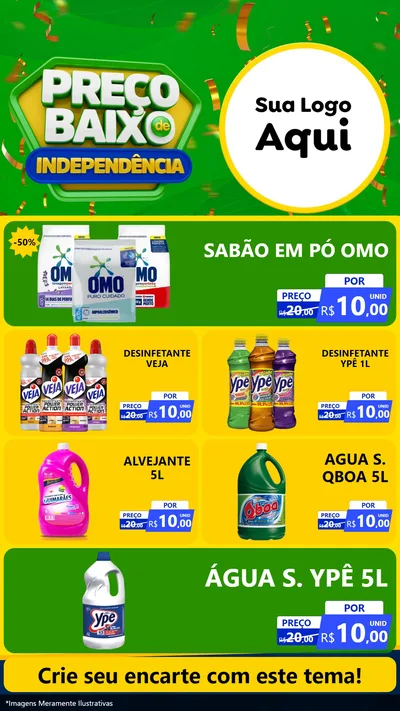 Modelo de TV para TV Vertical com o tema Preço Baixo de Independência para Produtos de Limpeza