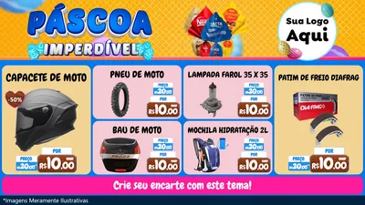 Modelo de TV para TV Horizontal com o tema Páscoa Imperdível para Moto peças