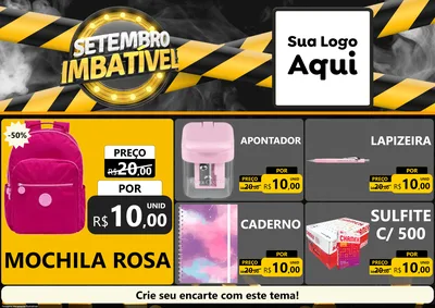 Modelo de Encarte para Encarte A4 Horizontal com o tema Setembro Imbatível para Papelaria